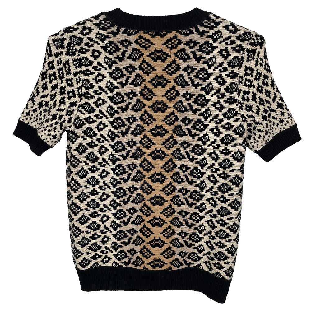 Anthropologie Maeve Ellinor Knit Top Size XS Leopard Print Wool Cashmere Blend - Picture 2 of 9
